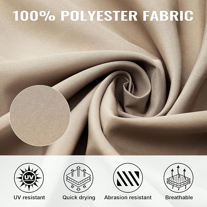COWVIE 4-Panel 12' x 16' Gazebo Replacement Curtains, Patio Privacy Sidewalls with Double Zipper, Replacement for Outdoor Gazebo Canopy (Curtain Only)