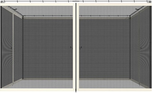 Outsunny 10' x 12' Universal Replacement Mesh Sidewall Netting for Patio Gazebos and Canopy Tents with Zippers, (Sidewall Only) Beige, Black
