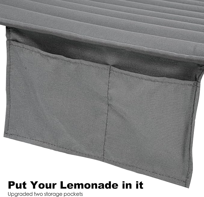 GAFETE Hammock 2 Person Quilted Fabric Hammocks for Outside, Double 12ft Hammocks with Spreader Bar, Large Removable Pillow, Storage Bag, Carabiners, Max 475 lbs Capacity (Dark Grey)