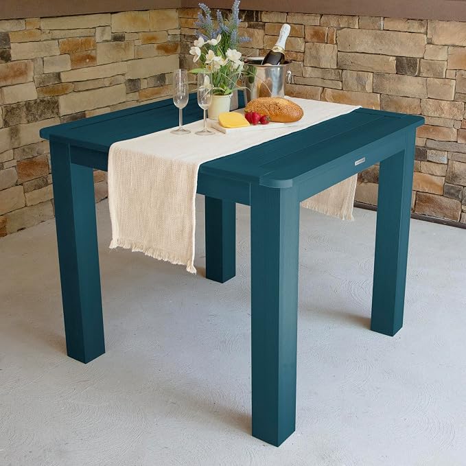 highwood Weatherly 5 Piece Square Counter Height Outdoor Dining Set, Nantucket Blue