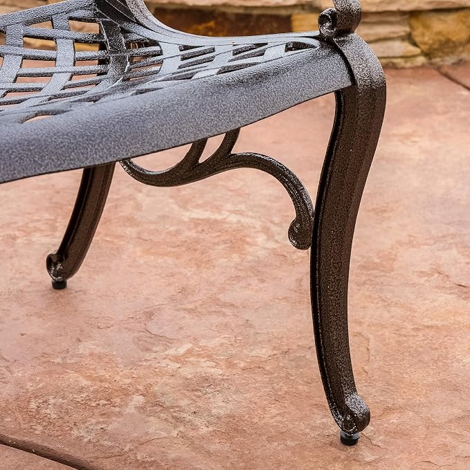 Christopher Knight Home Sarasota Outdoor Cast Aluminum Outdoor Chairs, 2-Pcs Set, Hammered Bronze