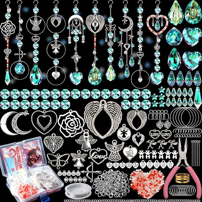 Suncatcher Kits 500PCS DIY Sun Catchers for Adults Home Wedding Decor Gift | DIY Suncatcher, Sun Catchers Craft Kits, Heart Hanging Prism with Crystals, Home Wedding Garden Decor, Favors Gift for Lover