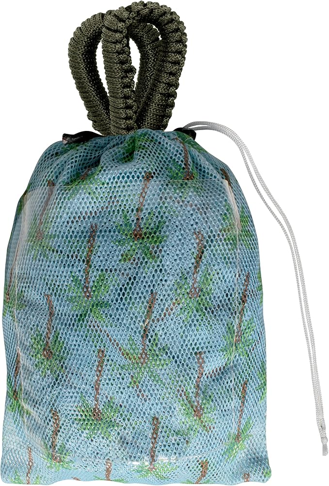 Bliss Hammocks BH-406WCA Mesh Edition Hammock, Light Blue Palm Tree