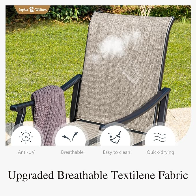 Sophia & William Outdoor Dining Set for 6, All-Weather Patio Table and Chairs Set for Lawn, Yark, and Courtyard