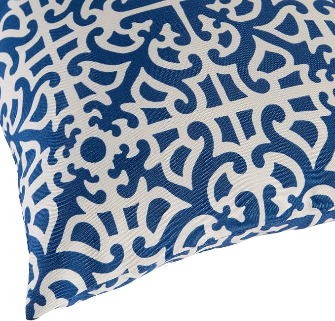 Greendale Home Fashions Outdoor 17-inch Square Decorative Throw Pillow, 2-Pack, Azure