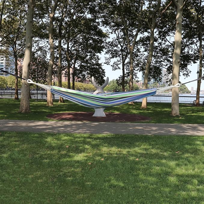 Bliss Hammocks Double Hammock with Rope Loops & Tree Straps, 265 lb, Blue Honu