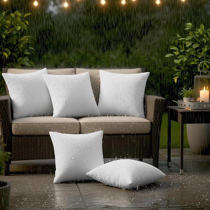 Utopia Bedding 12x20 Outdoor Pillows, Water Resistant Throw Pillows, 2-Pack | Outdoor Throw Pillows, Water Repellent, Decorative Pillow for Patio Furniture & Porches, Plush & Supportive, Pack of 2, White