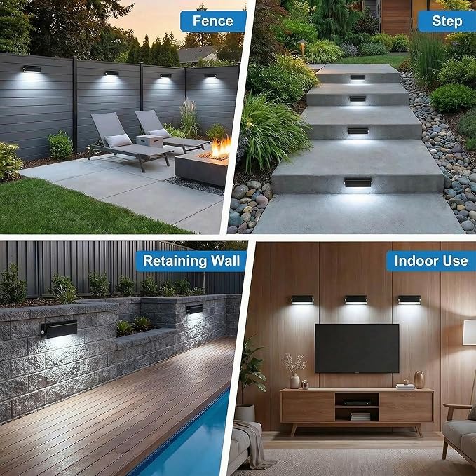 7inch Retaining Wall Lights 3W LED Hardscape Paver Lighting,5000K Daylight White Waterproof Outdoor Step Lights,12V AC/DC Low Voltage Landscape Lighting-4Packs