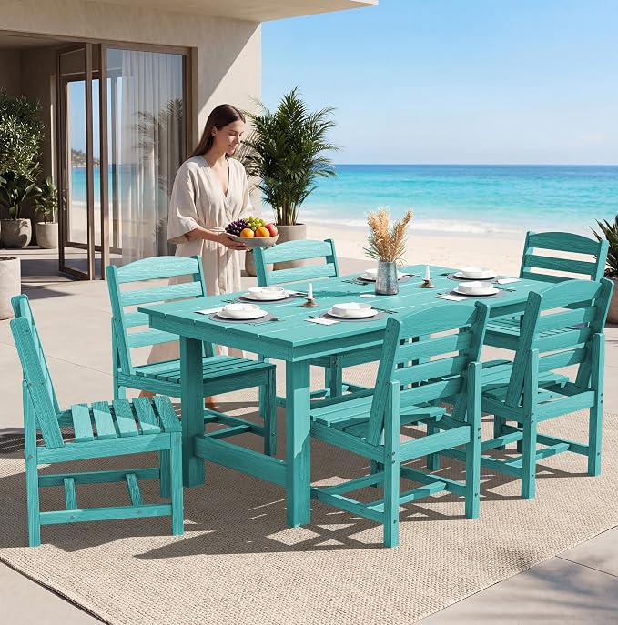 SERWALL All Weather Armless Outdoor Dining Chair Set of 2, Aruba | Armless Dining Chairs built to last with 330 lb capacity. Compact 24.6"Dx19.3"Wx33.6"H. Weatherproof & easy to clean.