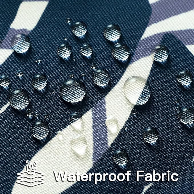 OTOSTAR Outdoor Waterproof Throw Pillow Covers 12x20 Inch Set of 2 Double-Sided Dark Blue Grey Tropical Leaf and Flower Spring Summer Decorative Pillow Cases for Patio Funiture Garden Balcony Couch