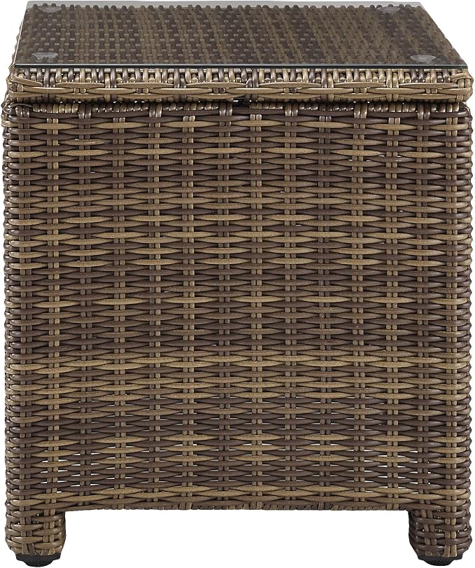 Crosley Furniture Bradenton 5-Piece Outdoor Sofa Patio Furniture Set, Wicker Conversation Sets for Porch, Brown with Sand Cushions