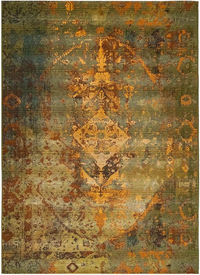 Liora Manne Marina Low Profile Durable Indoor/Outdoor Woven Rug- Kermin Green 7'10" x 9'10"