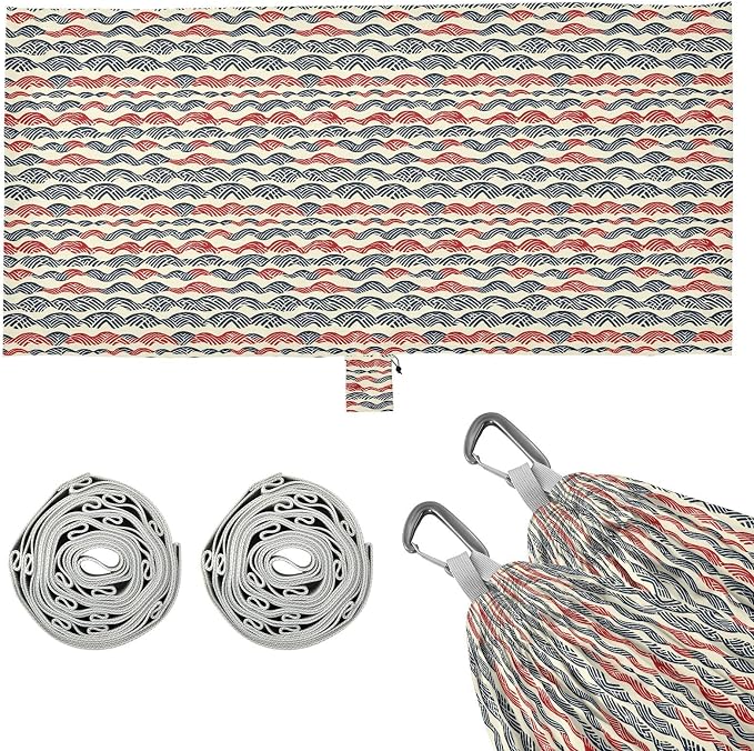 American Flag Retro Outdoor Hammock Rope Hammock for Outside Patio Garden