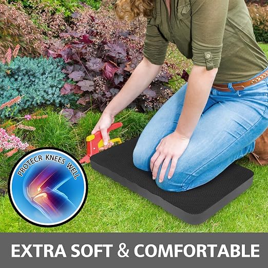 HOOPLE Extra Thick Kneeling Pad 2 Pack, Large Foam Kneeling Cushion for Gardening, Bath, Exercise, Yoga & Garage Work, Waterproof Comfort Knee Mat, Durable Outdoor Garden Kneeler 17.5 x 11 x 1 Inch