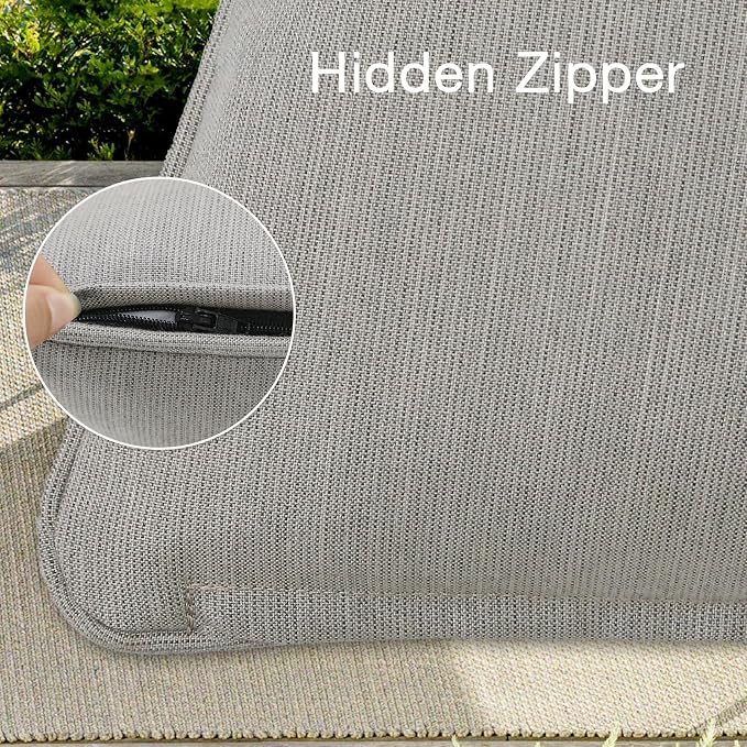 Sunbrella Decorative Outdoor Water Repellent Throw Pillows with Inserts, Set of 4, 18" x18" Pillows for Patio, Backyard, Bed, Couch, and Patio Furniture, Specrtum Pebble
