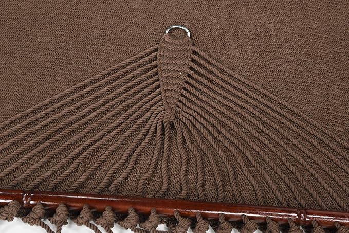 Jumbo Caribbean Hammock - 55 Inch - Soft-Spun Polyester - Mocha