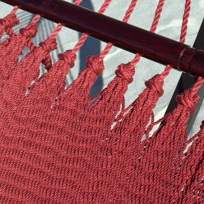 Double Caribbean Hammock - Soft-Spun Polyester - 48 inch (RED)
