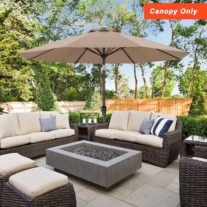 MASTERCANOPY 5-Year-Non-Fading Olefin 9FT Patio Umbrella Replacement Canopy-Peacock Blue Canopy Only