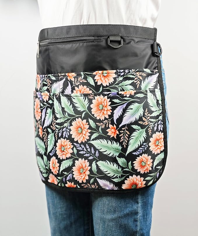 Bafelia Garden Apron for Women with 7 Pocket,Half Florist Apron Harvesting Apron