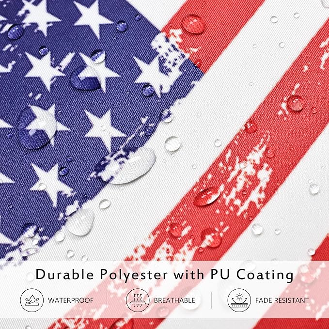 4th of July Pillow Covers 18x18 Inch Set of 2 | Red White Blue Patriotic Summer Outdoor Throw Pillow Covers, USA Flag Independence Memorial Day Cushion Case for Sofa Couch