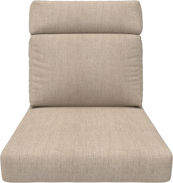 Covers & All Sunbrella Outdoor Cushions, High Back Outdoor Chair Cushions with Supportive Foam Seat and Poly Fill Back, Made with Waterproof, Stain & Fade Resistant Sunbrella Fabric for Patio Chairs
