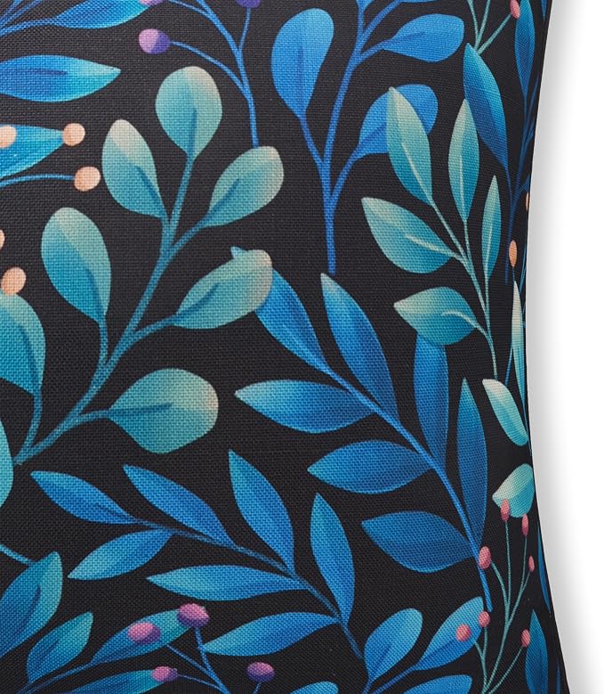 Fab Habitat Indoor/Outdoor Throw Pillow Made from Recycled Polyester Yarn - Double Sided, Stain Resistant, Machine Washable - Patio, Porch, Living Room - Rainforest - Black Multi Floral (20" x 20")