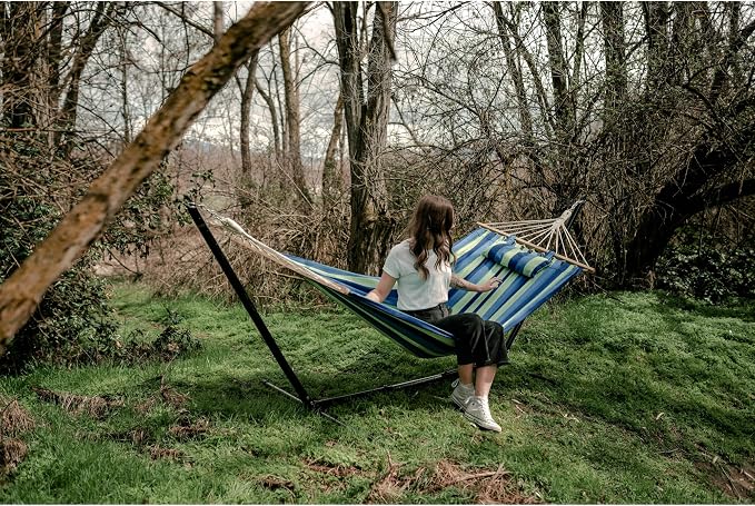 Stansport Outdoor Camping Hammock with Pillow and Stand