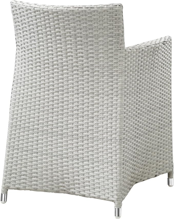 Modway EEI-1760-GRY-WHI-SET Junction Wicker Rattan Outdoor Patio 5-Piece Dining Set, Gray White
