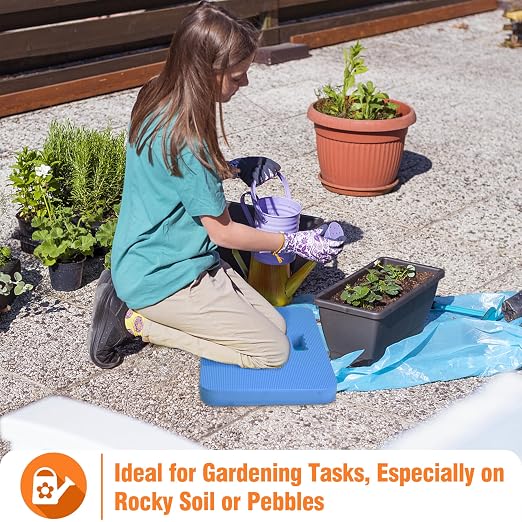 Gardzen 3-Pack Extra Thick Garden Kneeling Pad | EVA Foam Kneeler Pad for Gardening, Baby Bath, Yoga, Pilates, Exercise, 18" x 11" x 1.5", Blue