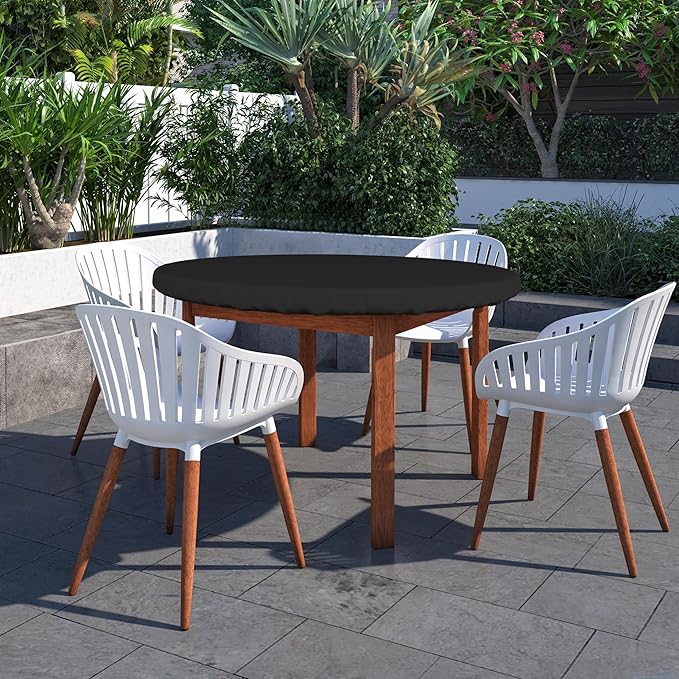 Covers & All Round Table Top Cover, 12 Oz Waterproof UV & Weather Resistant Patio Table Cover, Outdoor Table Cover for Patio Outdoor Furniture & Coffee Table (30" Dia x 4" H Inches, Black)