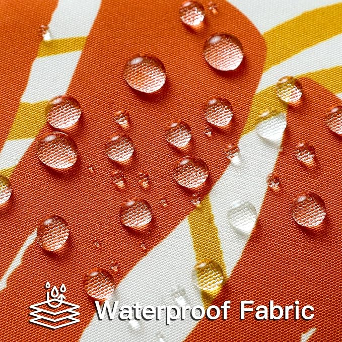 OTOSTAR Outdoor Waterproof Throw Pillow Covers 20x20 Inch Set of 2 Double-Sided Orange Yellow Tropical Leaf and Flower Spring Summer Decorative Pillow Cases for Patio Funiture Garden Balcony Couch