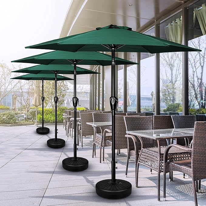 Simple Deluxe 7.5' Patio Umbrella Outdoor Table Market Yard Umbrella with 6 Sturdy Ribs for Backyard, Pool, Garden, Deck, Green