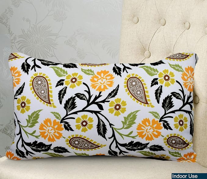 COZY TRENDS Decorative Indoor Outdoor Waterproof Throw Pillows with Inserts - Stylish Comfort for Your Patio Furniture, Garden Chairs, or Indoor Décor (12''X20'', Orange)