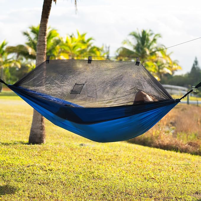 Bliss Hammocks BH-406XLS-RB Hammock in a Bag w/ Adjustable Tree Straps, 54-in. Wide, Weather & UV Resistant, 350 Lb. Capacity (Royal Bliss)
