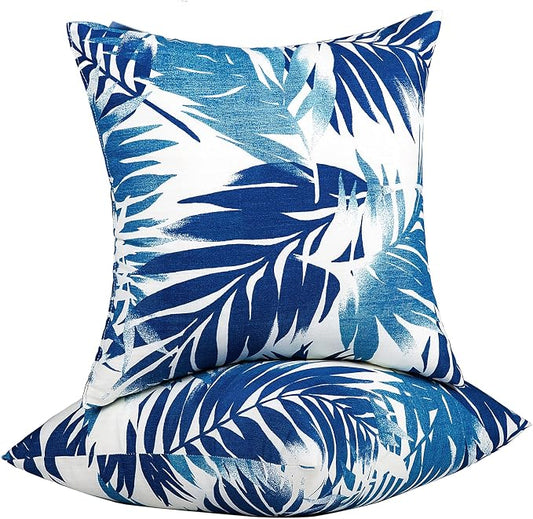 JMGBird Outdoor Pillows Waterproof Outdoor Pillow Covers with Inserts | 18x18 Outdoor Throw Pillow Set of 2 Outdoor Patio Pillows waterproof pillow covers Patio Furniture Pillows