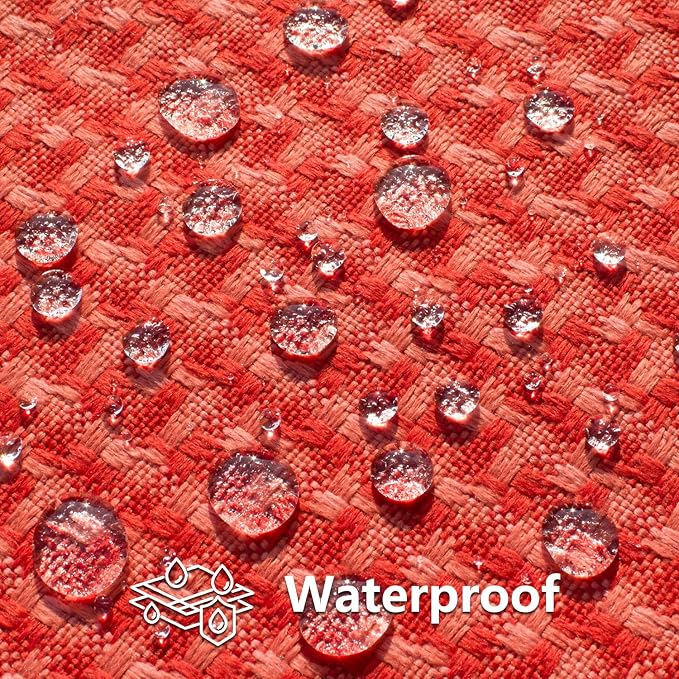 Kevin Textile Outdoor Waterproof 20"x20" Pillow Covers 2 Pack, Red | Water Resistant Weaving Faux Linen Texture Throw Pillow Covers, Outside Decorative Pillowcases for Garden Patio Balcony Couch