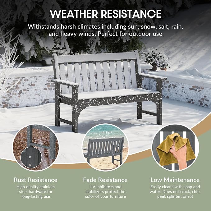 WestinTrends Malibu 3-Piece HDPE Outdoor Patio Furniture Couch and Coffee Table Set, Gray