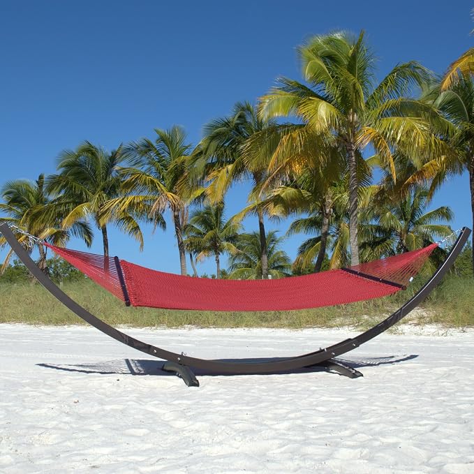Double Caribbean Hammock - Soft-Spun Polyester - 48 inch (RED)