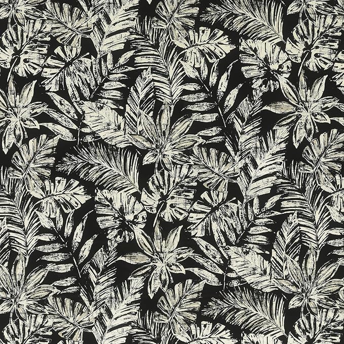LVTXIII Outdoor/Indoor Lumbar Pillows, Decorative Patio Lumbar Cushions, Fluffy Water Repellent Garden Cushions for Home Patio Coach Sofa Use, 12×20 Inch, Pack of 2, Tropical Leaf Black