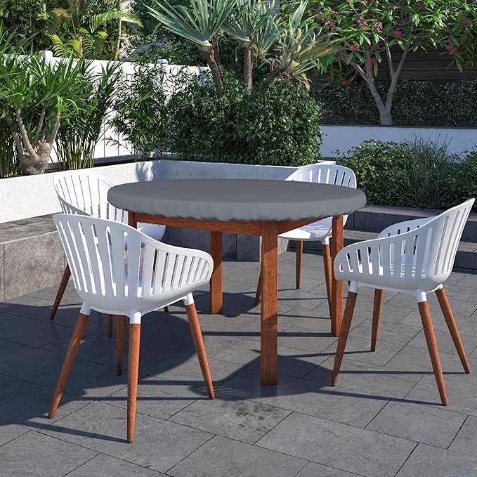 Covers & All Round Table Top Cover, 12 Oz Waterproof UV & Weather Resistant Patio Table Cover, Outdoor Table Cover for Patio Outdoor Furniture & Coffee Table (36" Dia x 4" H Inches, Gray)