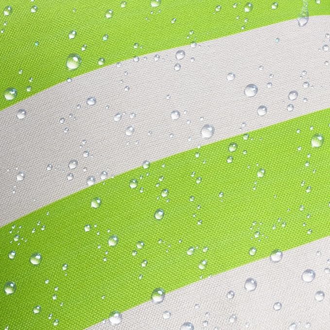 tiggell 2 Pack Waterproof Pillow Covers Outdoor Throw Pillowcases Decorative Garden Cushion Case for Home Garden Patio Couch Balcony Striped (Green & White, 18 * 18 inch)