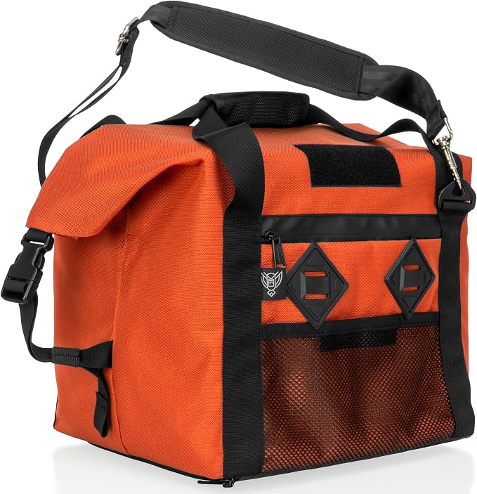 Xtreme Sight Line ~ AQUA G CUBƎ 25 Waterproof Faraday Bag for Small Generators and Electronics ~ Protects Against EMP/CME/EMF/RF ~ Diamond Form Faraday Lined Interior ~ Safety Orange