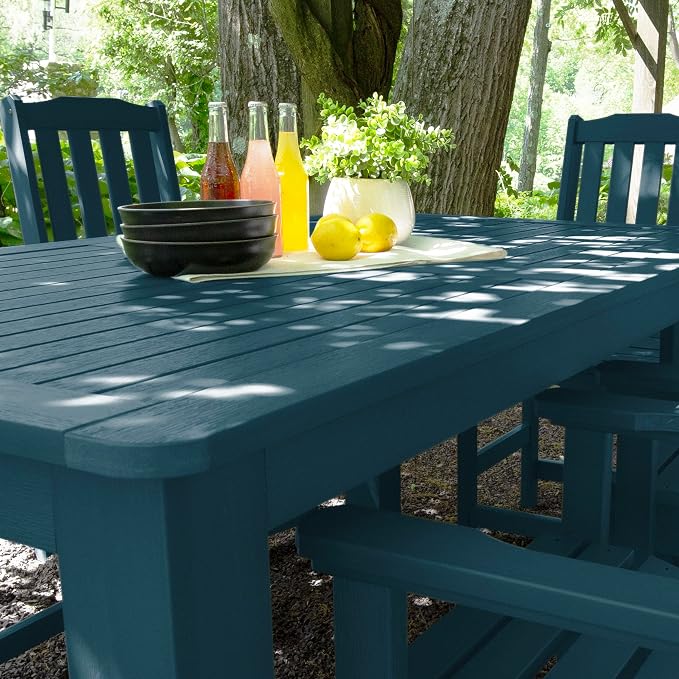 Highwood AD-ST7LH2CO4BA-NBE Lehigh 7pc Rectangular Counter Height Dining Set 72" x 42", Nantucket Blue