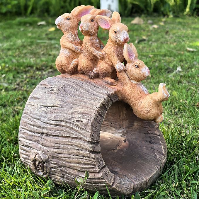 Decorative Gutter Downspout Extensions Statue,3" x 4" Downspout Extension Sculpture,Rabbit Decorative Rain Gutter Downspout Extension Figurine Decor Sculpture for Lawn Yard