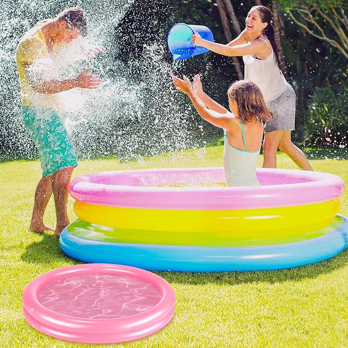 2 Pack Pink Inflatable Pool Foot Bath Basin, Swimming Pool Clean Feet, Foot Soaking Bath Basin for Pool Entry Ladder, Home Spa Treatment for Above Ground Pools