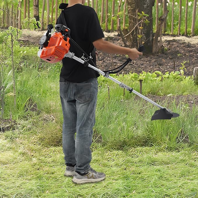 2-Stroke Gas Weed Trimmer, 42.7CC 1.25KW 6500RPM Gas Powered Weed Wacker Multi Yard Care Tools Hedge Trimmer Brush Cutter Blade with Trimming Heads for Forests Gardens Parks(42.7CC,1.25KW,6500RPM)