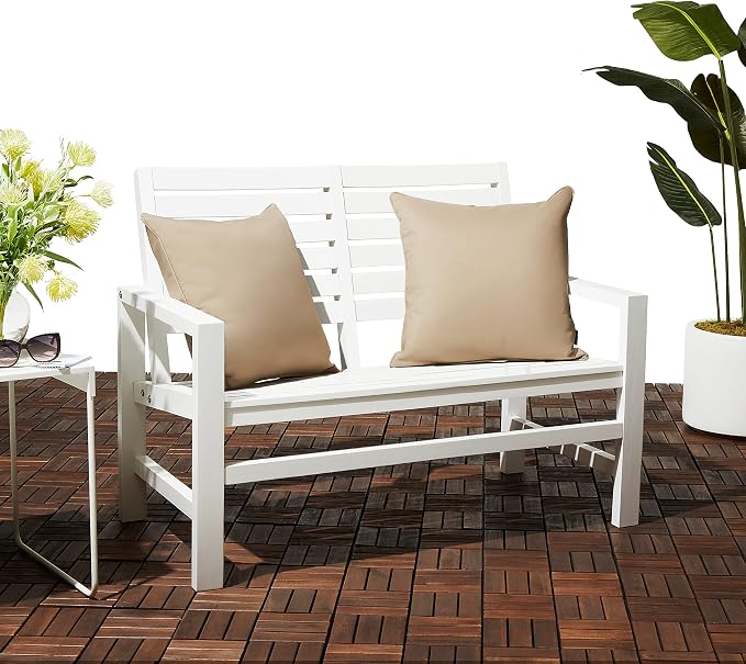 Classic Accessories Montlake FadeSafe Indoor/Outdoor Accent Pillows, 20 x 20 x 8 Inch, 2 Pack, Antique Beige