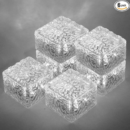 MLKNK Solar Brick Lights-Outdoor Solar Lights for Yard 6 Pack Garden Decor | Solar Brick Landscape Path Light for Pathway Patio Walkway Backyard Decoration