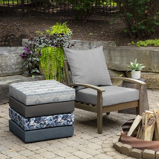 Arden Outdoor Deep Seat Cushion Set, 24x24, Paloma Woven Texture | SDP Fabric, Outdoor Sofa, Couch, Conversation Set, Rain-Proof, Fade Resistant, Mold and Mildew Resistant