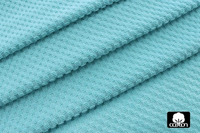 COTTON CRAFT Pool Lounge Chair Cover - 2 Pack Euro Spa Waffle Weave Chaise Lounge Cover - 100% Cotton Ringspun Terry Towel - Beach Chair Cover - Oversized 32 in W x 82 in Length x 7 in Pocket – Blue